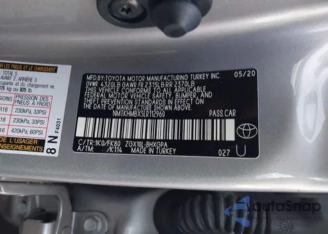 2020 Toyota C-Hr Xle from USA, damaged, VIN NMTKHMBX5LR112960